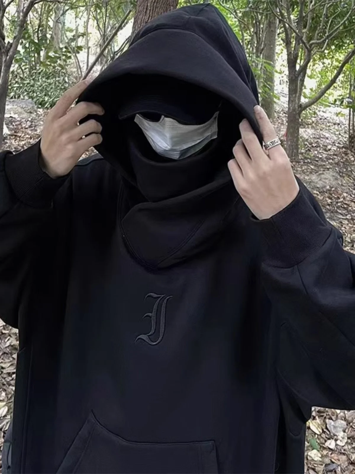 

Aymelon American Sle Heavyweight Social Anxie Hoodie Men's Winter Casual Loose Fce Lined Thi Hard Outerwear Trendy