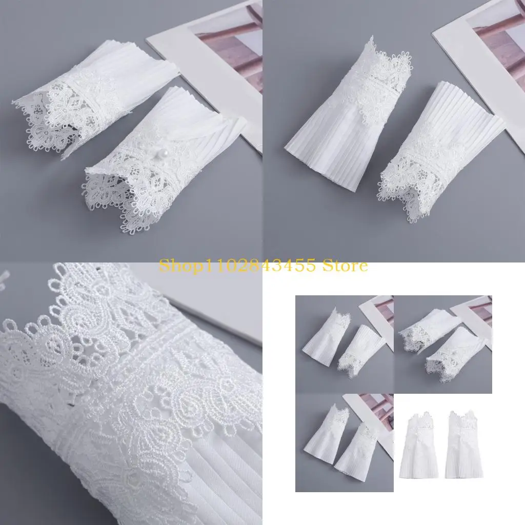 49mc-embroidered-flower-wrist-cuffs-arm-sleeves-ruffled-armwear-outfit-decoration
