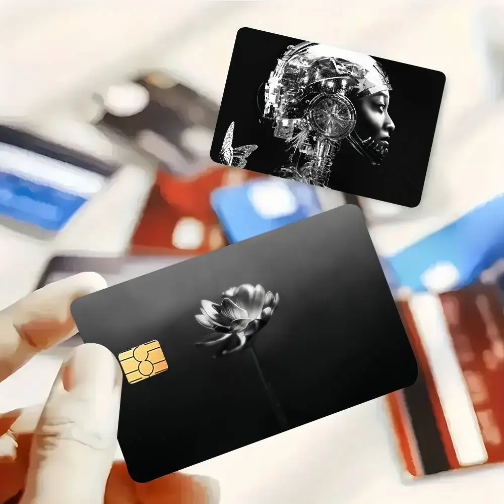 Rapper L-Little SimZ Card Stickers Waterproof Film skin Cover 4PCS Credit Card stickers Debit Front Decoration Bank Subway Pass