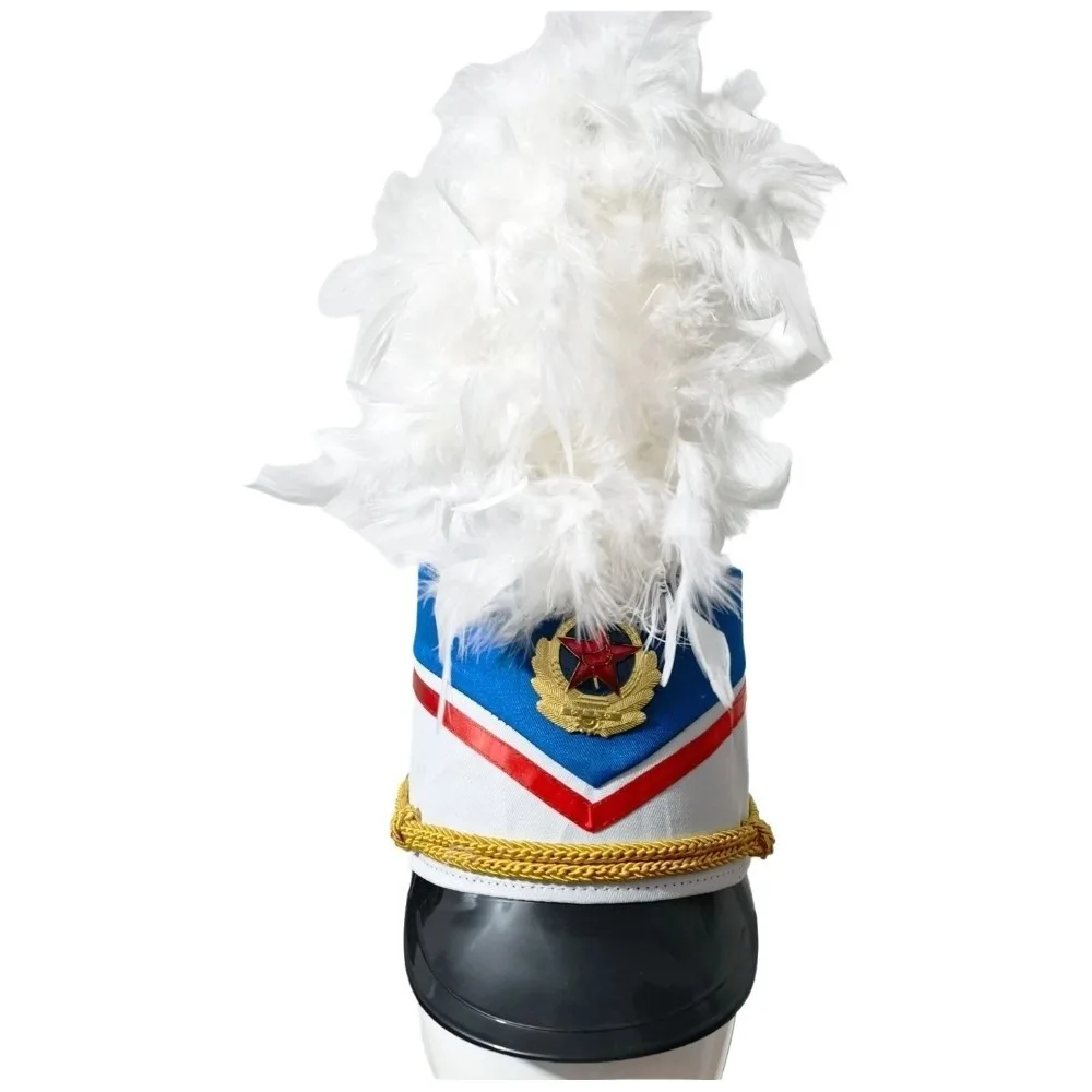 Stylish Drummer Hat Striped Marching Band Guard Parade Cap Nutcrackers-hat Halloween Theme