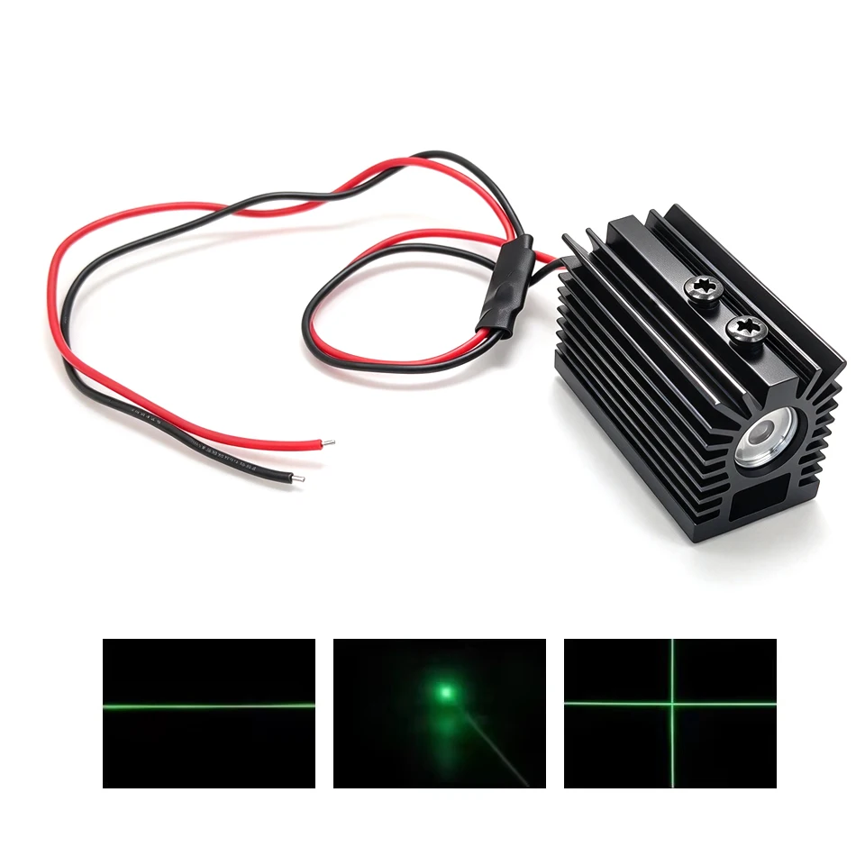 50mW 100mW 532nm Green Dot/Line/Cross Laser Module with Heatsink Stage Lighting Woodwork Positioning