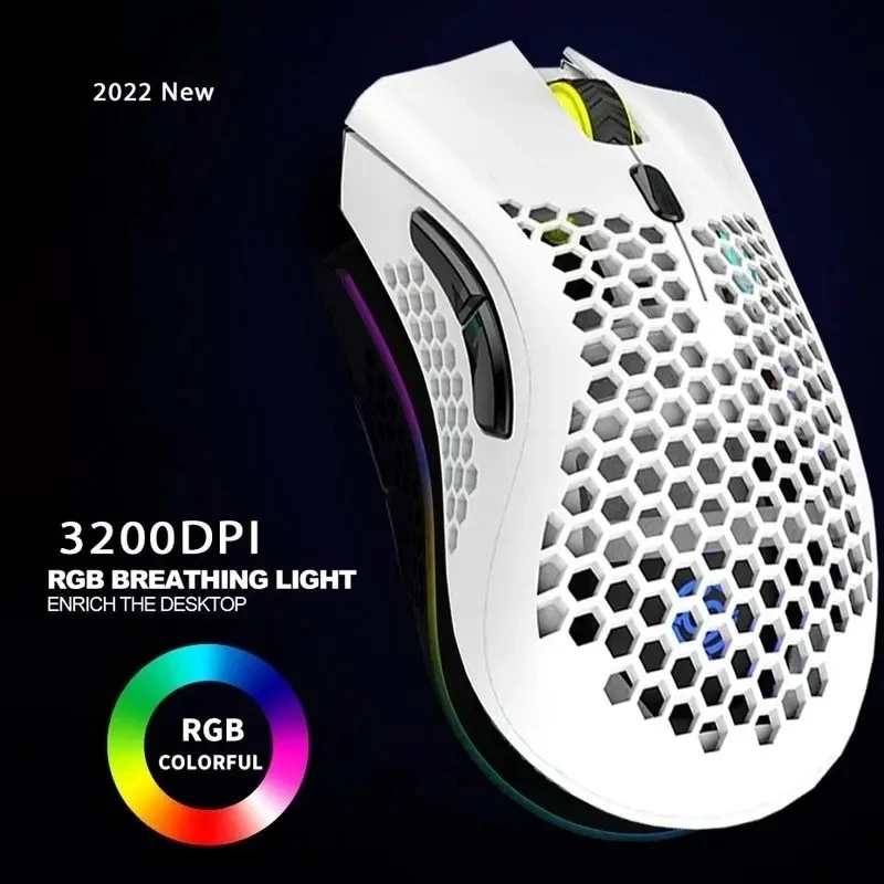 Honeycomb Gaming Mouse Desktop PC Computers Notebook Laptop Mice Mause Gamer CuteBM600 Rechargeable USB 2.4G Wireless RGB Light
