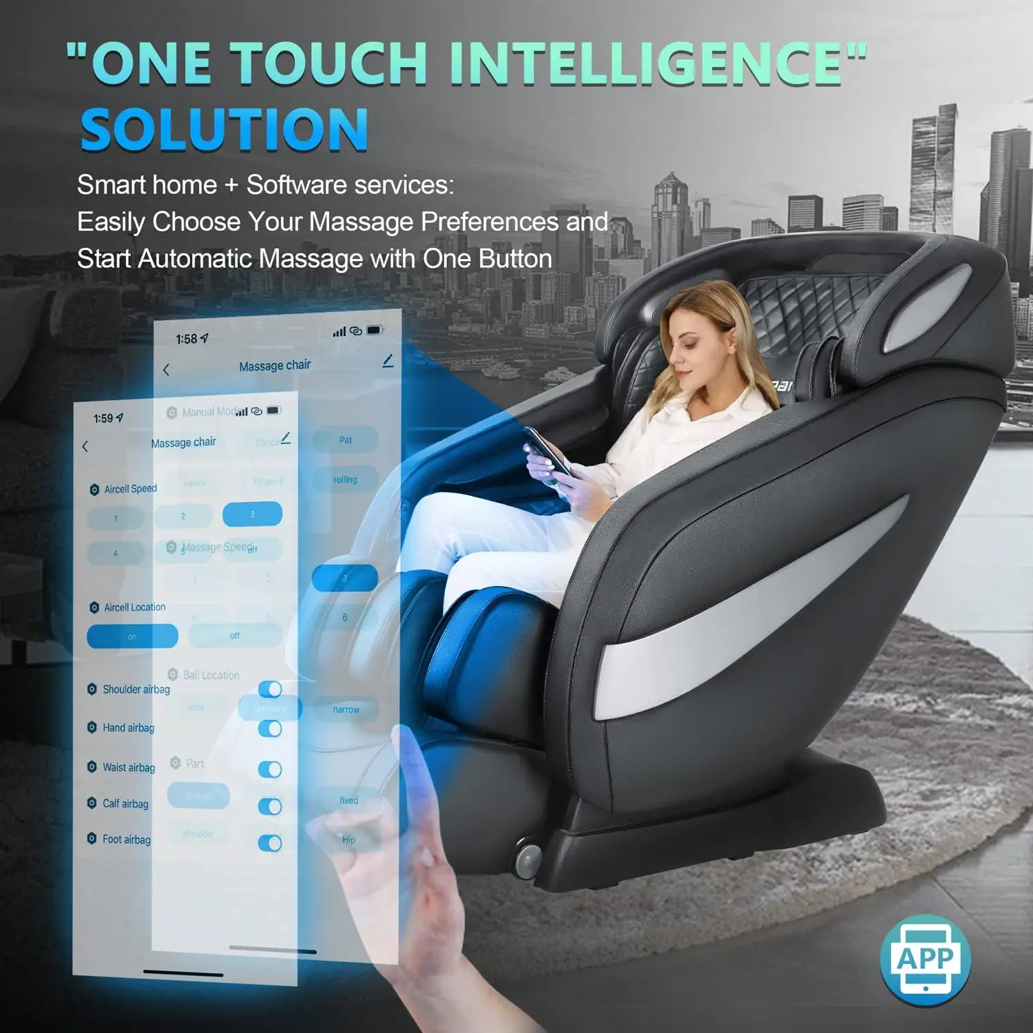 Massage Chair 3D Massage Chairs Full Body Zero Gravity Shiatsu Massage Chairs Recliner SL Track Airbag Yoga Stretch Foot Roller