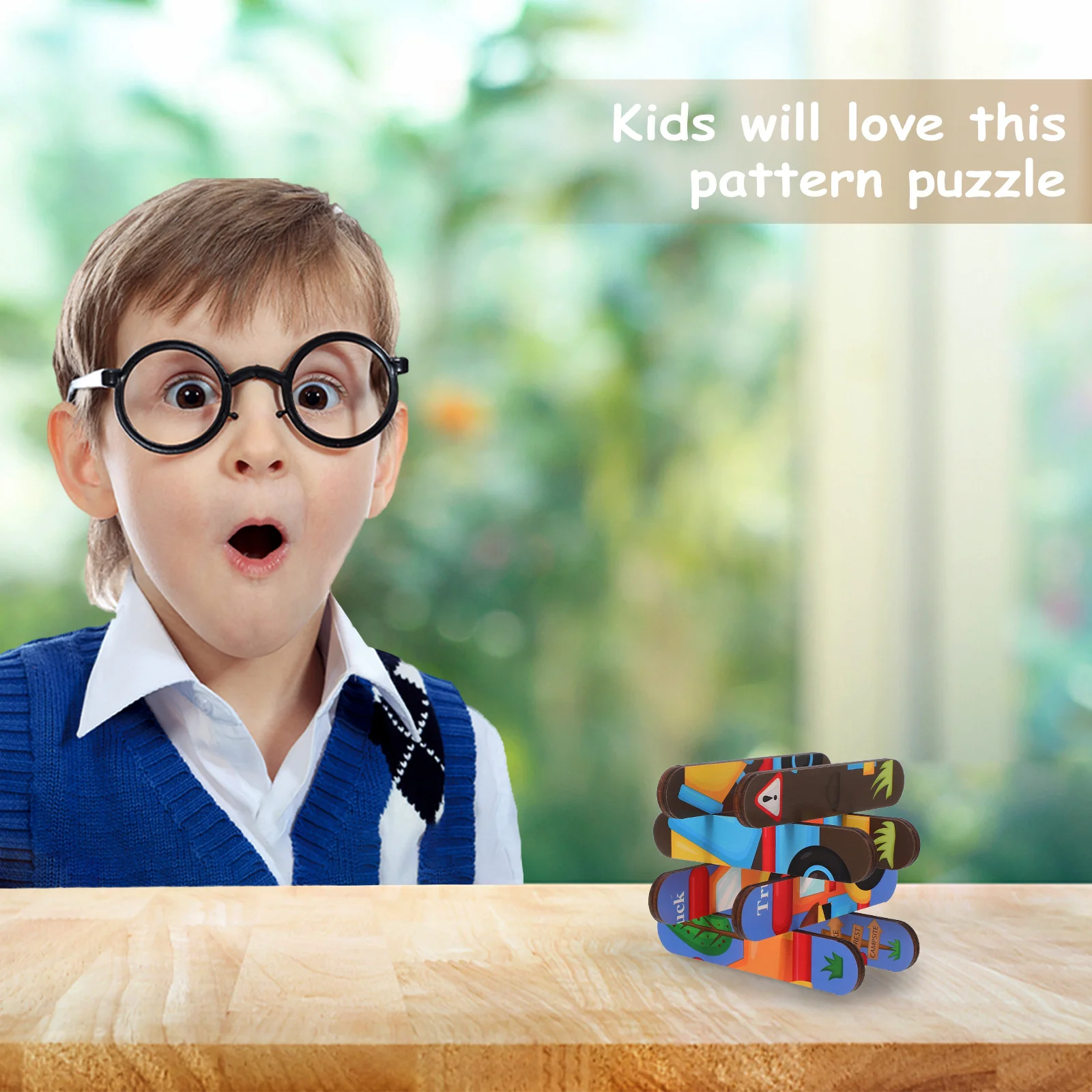 

1 комплект, 1 комплект, детский обучающий одинаковый блок с героями мультфильмов, деревянная палочка, детская игрушка, обучающая палочка-головоломка