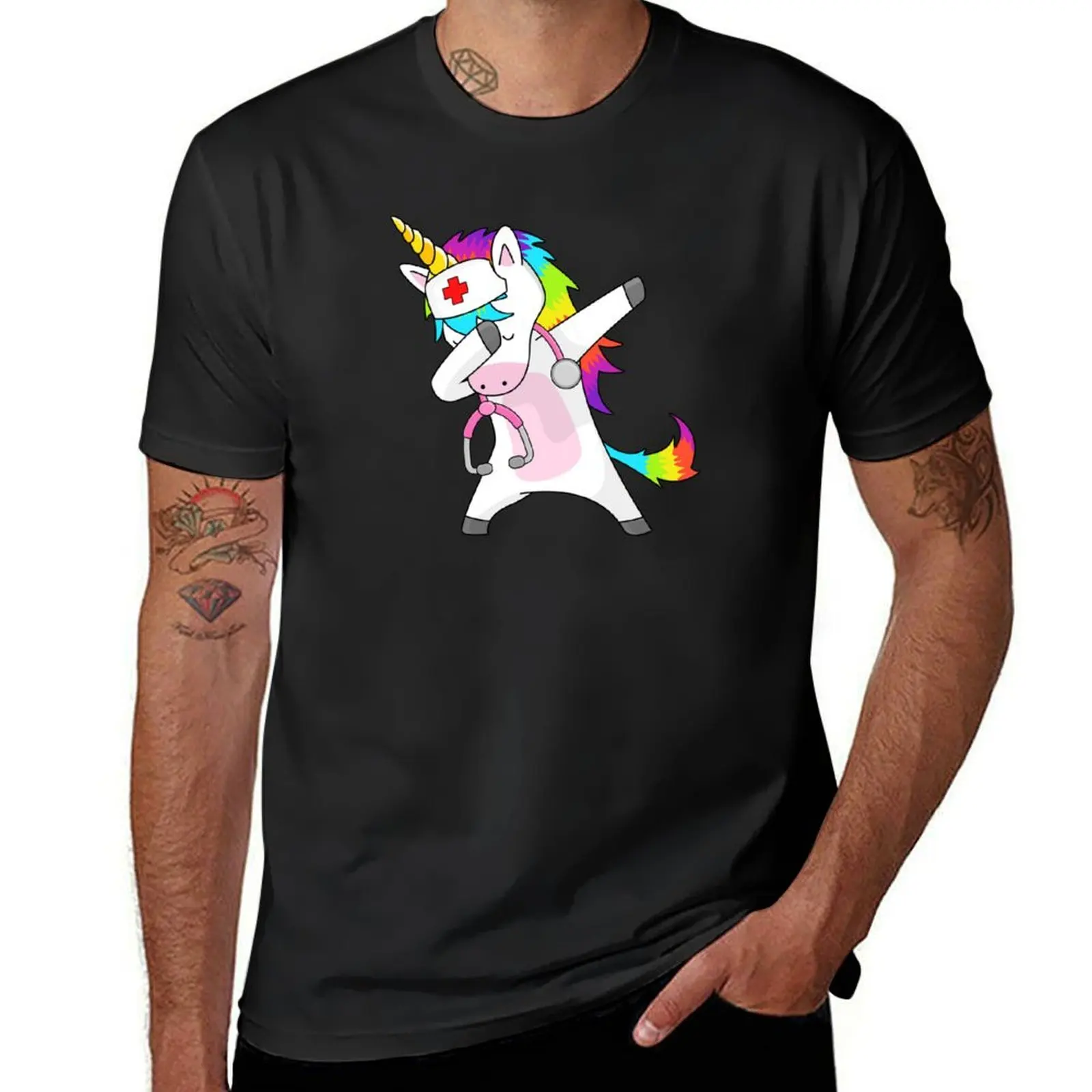 

Dabbing Unicorn Nurse Heartbeat T-Shirt shirts graphic tees hippie clothes blanks men clothings