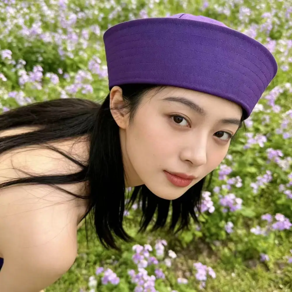 New Cotton Sailor Hat Soft Solid Color Beret Brimless Marine Cap Adults