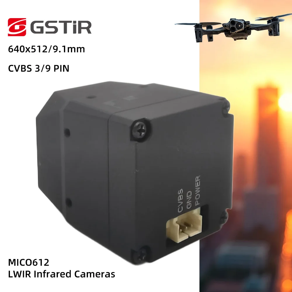 GST Wholesale 640x512 LWIR Infrared Camera Module CVBS 3/9 Pin Uncooled Analog With High Resolution For Outdoors FPV Drones