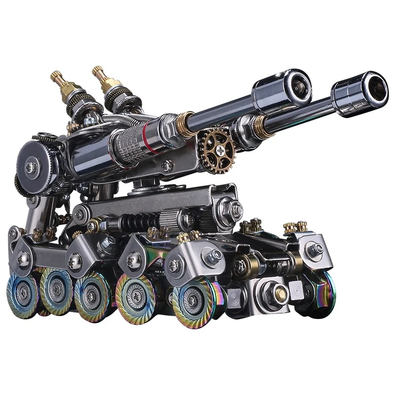 Modelo de montagem de metal de tanque DIY criativo feito à mão