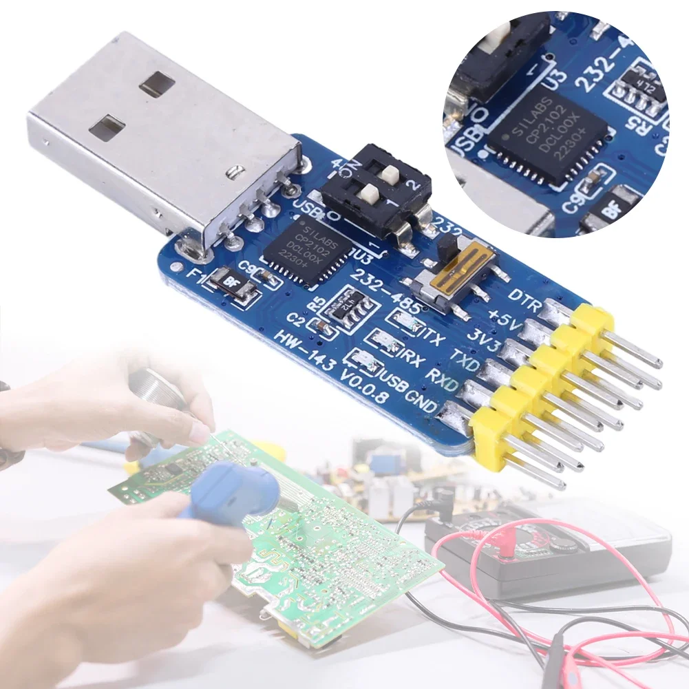 CP2102 USB-UART 6-in-1 USB To Serial Adapter USB-TTL/RS485/232 TTL-RS232/485 232 To 485 USB To Serial Converter