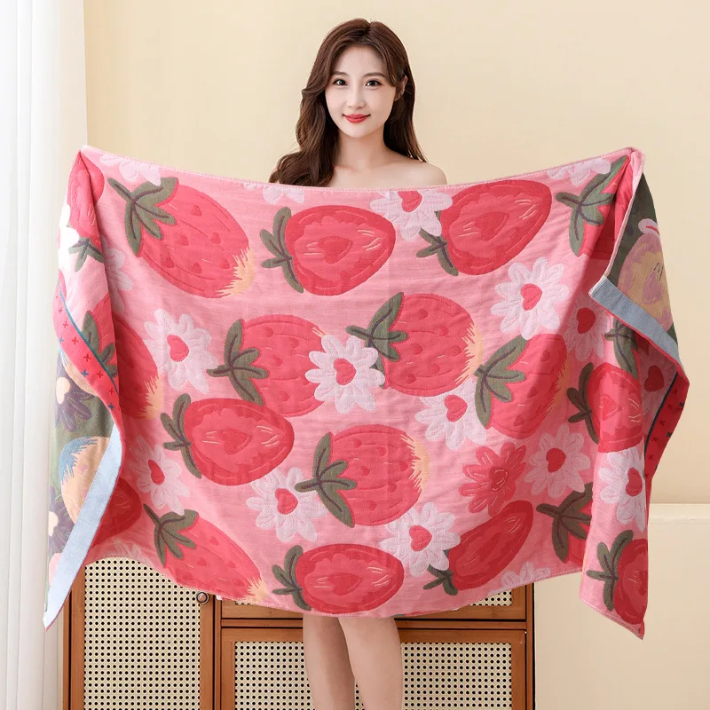 

New Oversized Bath Towel Washcloth Adult Soft Absorbent Cotton Gauze Beach Bath Towel Bathroom Accessories 80×160CM