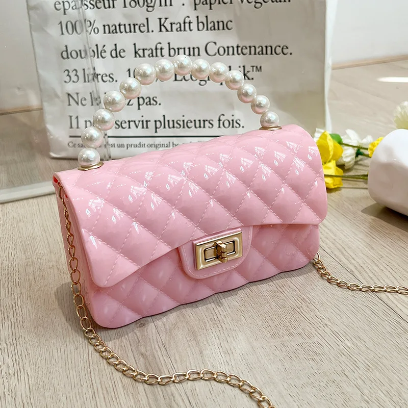 

Ladies shoulder bag ladies jelly bag small square bag pearl handbag crossbody bag