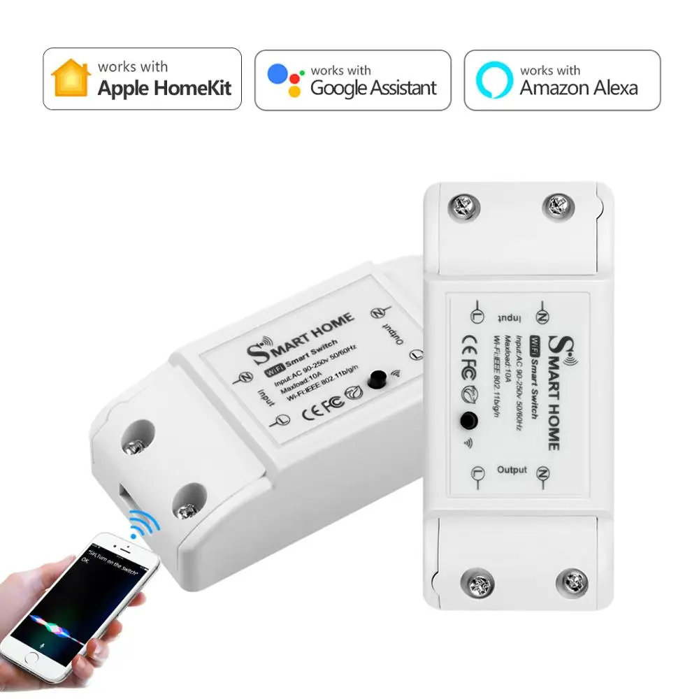 

Apple Homekit/Tuya Smart Life Relay Switch Breaker WIFI Wireless Remote Control Work with Homekit/Amazon Alexa/Google Home IFTTT