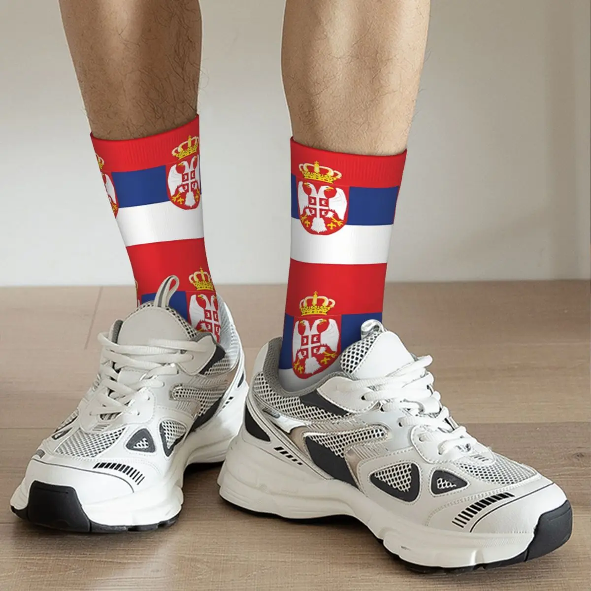 Yugoslavia Flag Serbia Collage Men Women Socks Windproof Novelty Spring Summer Autumn Winter Stockings Gift