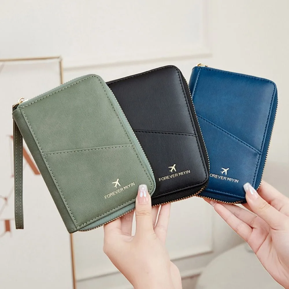 Waterproof Passport Cover with SIM Card Slots Card Case Multifunction Leather Passport Bag Ticket Folder Large Capacity