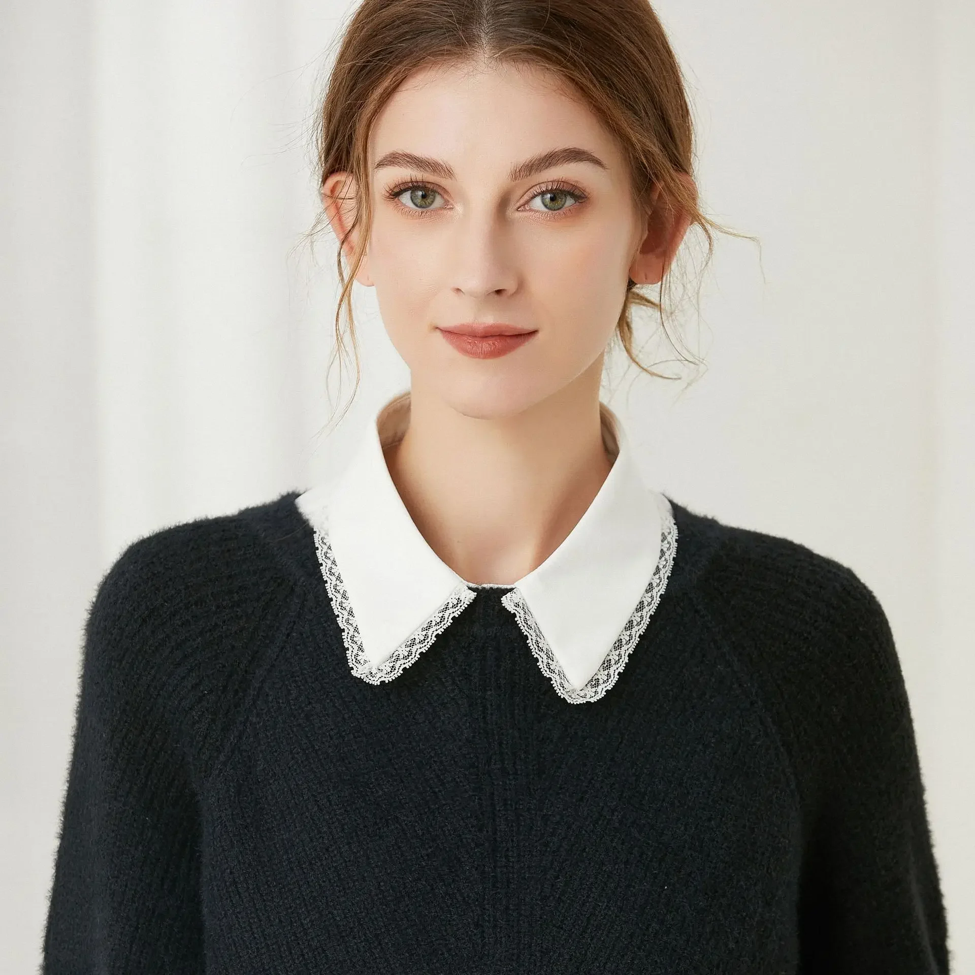 Chiffon White Fake Collar for Women Blouse Sweater Lapel Detachable Shirt Collar Female Tops False Collars Clothes Decoration