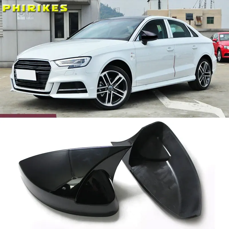 Rückspiegelgehäuseabdeckung mit Kohlefasermuster oder schwarzer Abdeckung für Audi A3 S3 8V RS3 2013 2014 2015 2016 2017 2018 2019