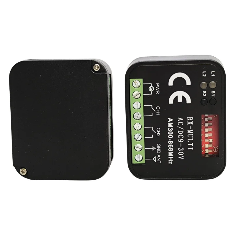 Hot Sale Universal Garage Door Receiver 2 Channel Controller Switch For 433 868 MHz Transmitter Frequency 300-900MHz