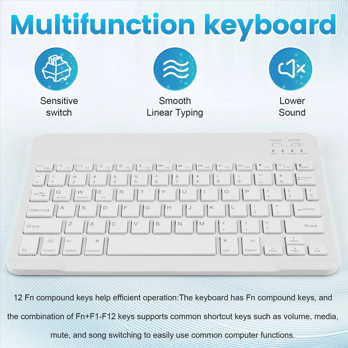 L77A Ultra-Thin Silent Wireless Bluetooth Keyboard and Mouse Set Suitable for Tablet Notebook Bluetooth Keyboard White