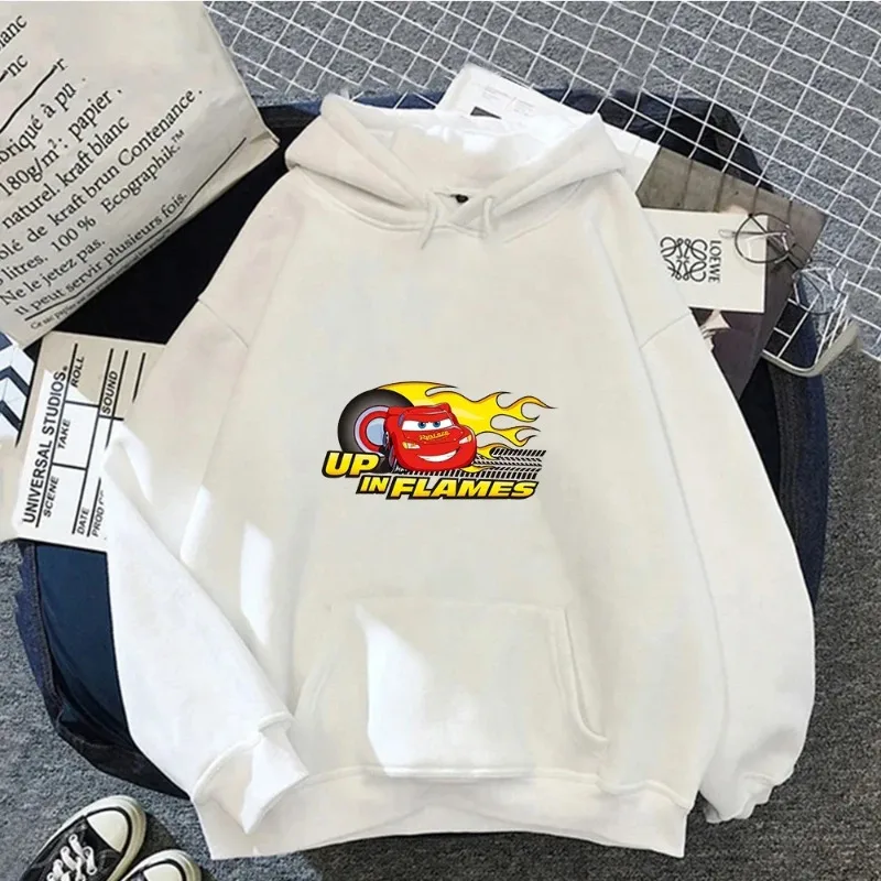 Fashion Hoodies Cars Lightning McQueen Graphic Printed Women Hoodie Aesthetic Long Sleeve Casual Creative Sweatshirt