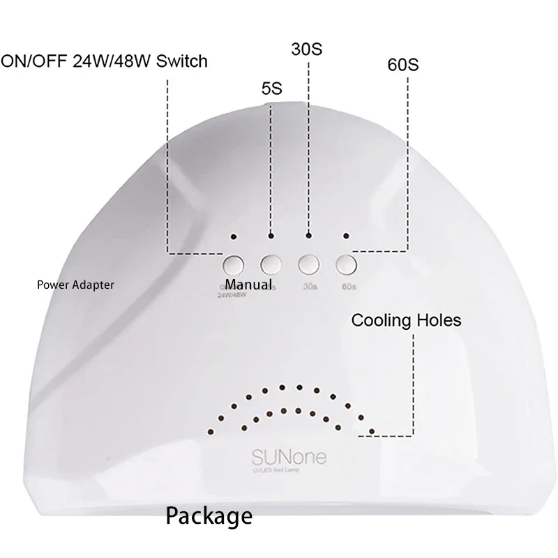 AC85-265V 48W Nageldroger UV-lamp voor UV-geldrogen met voedingsadapter Timing Infraroodsensorschakelaar Kenmerken manicure