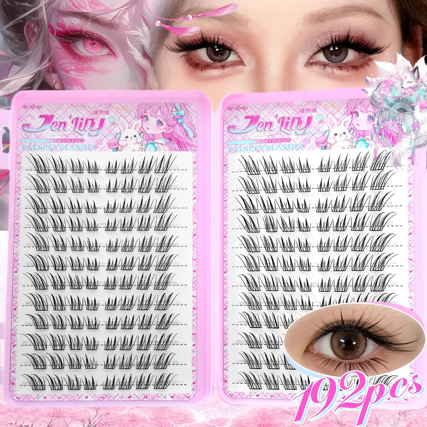 Natural Fox Eye Glue-Free False Eyelashes Easy Application Beginner Friendly Soft Reusable for Daily Makeup