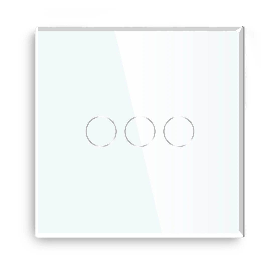 BSEED Touch-Schalter, 1/2/3 Gang, 1-Wege-Wandlichtschalter, blaue LED-Hintergrundbeleuchtung, Glas, Sensorbildschirm, Heimschalter, Weiß, EU-Standard 5