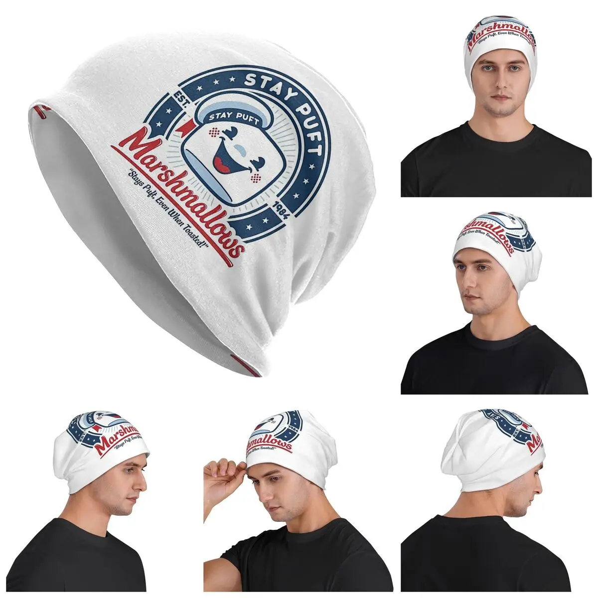 

Stay Puft Marshmallows унисекс шапки для взрослых шапки вязаная шапка теплая шапка в стиле хип-хоп осень зима уличные шапки Skullies