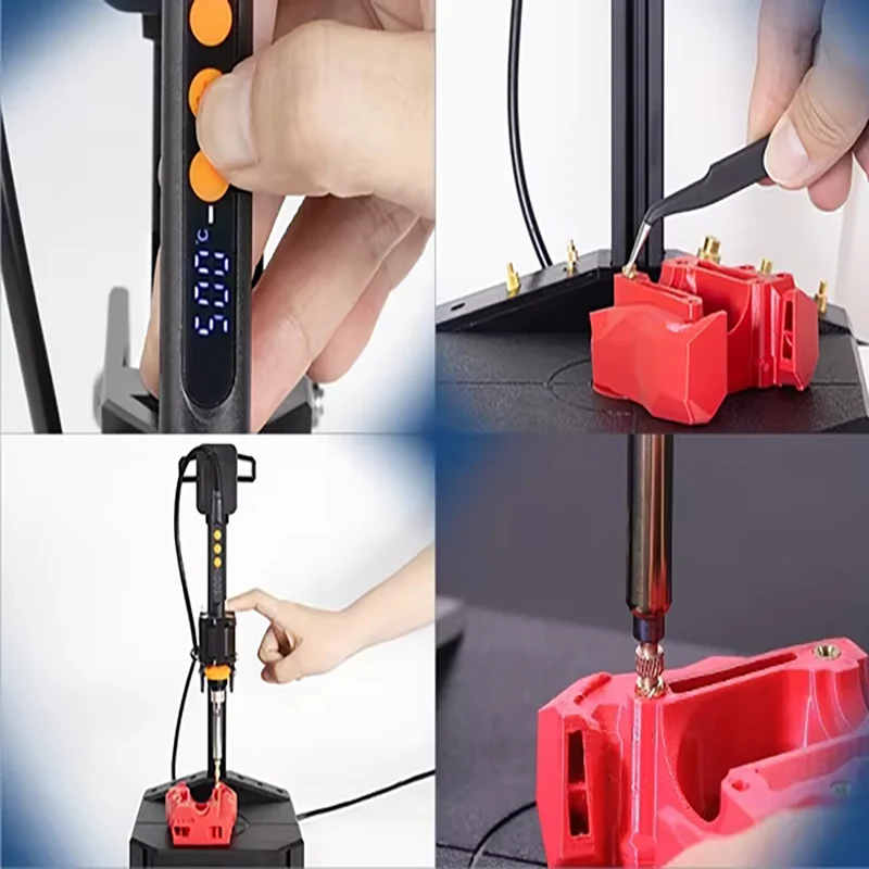 T-Trees Stealth Press Kit Heat Set Insert Press Tool,for M2-M8 Heat Insert Nut Embedded Soldering Iron Tip for 3D Printing Part