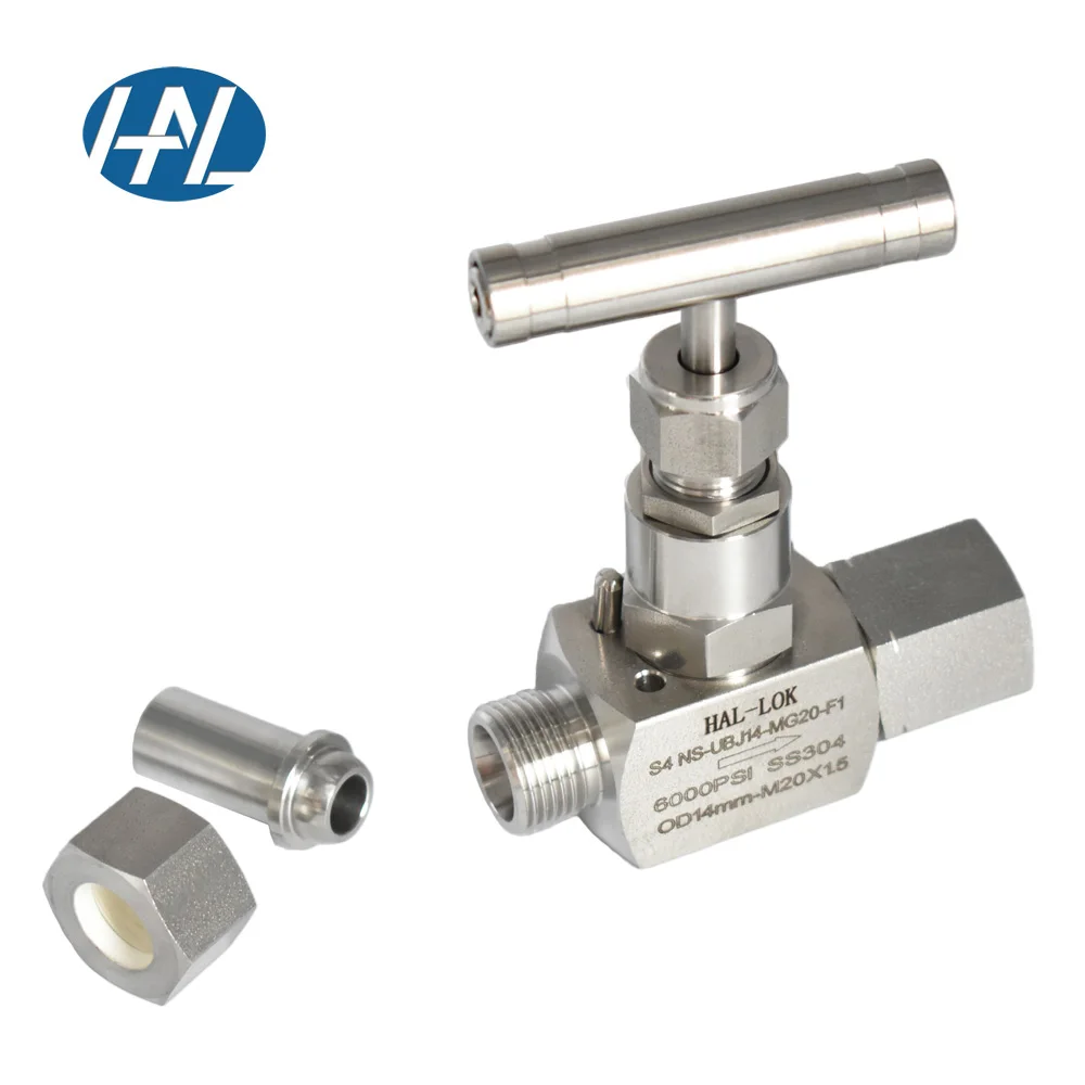 تخصيص M20 * 1.5 316 الفولاذ المقاوم للصدأ ارتفاع ضغط أنثى إبرة صمام التوقف دليل بعقب لحام للغاز ارتفاع ضغط #2