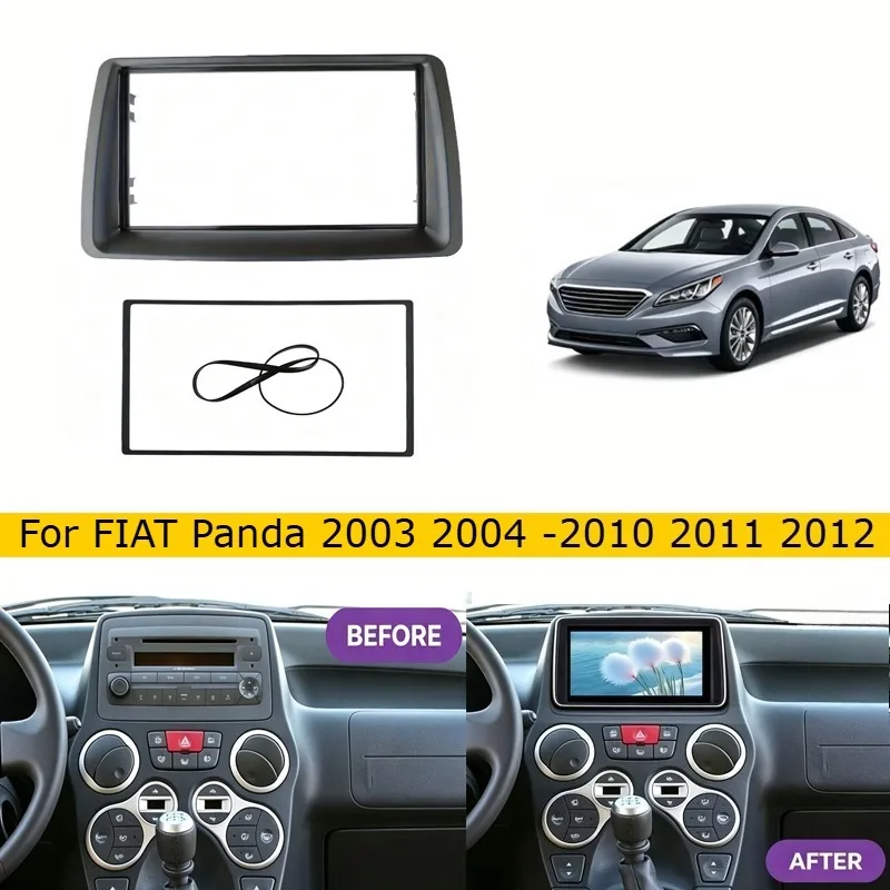 2 Din 7 Inch Car Frame For FIAT Panda 2003 2004 -2010 2011 2012 Instrument Panel Modification Panel Frame