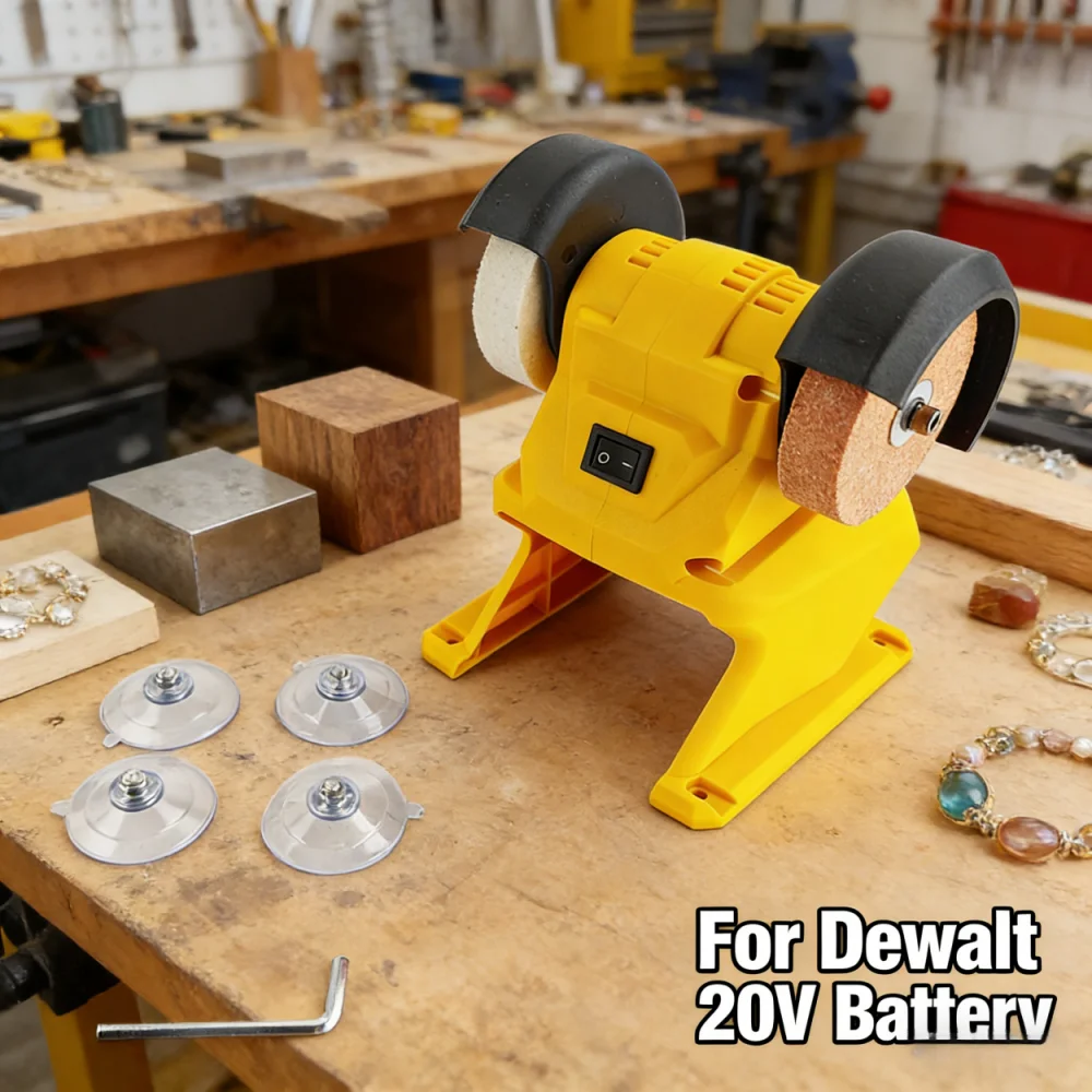 For Dewalt 20V Battery Mini Bench Grinder Polisher Electric Mini Sander for DIY, Metal, Wood, Jewelry Buffing (Only Tool)