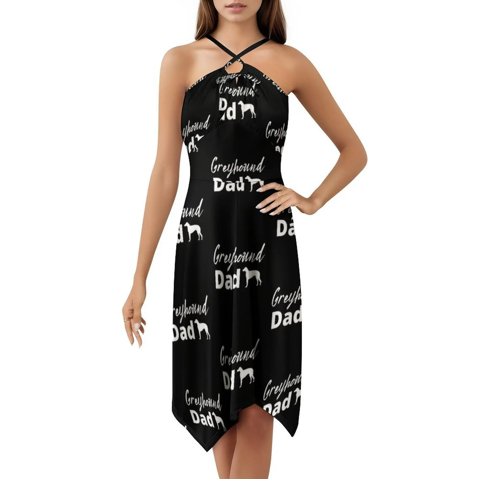 فستان السلوقي أبي بصدر مفتوح فستان أنيق للحفلات الصيفية للنساء الكلب السلوقي الكلب السلوقي أبي فستان سهرة للنساء #5