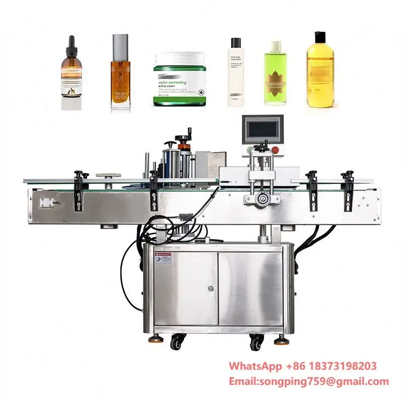 

Sticker Semi Auto Machinery Leather Plastic Bottle Automatic Round Satin Label Silicon Label Making Wine Bottle Labeling Machine