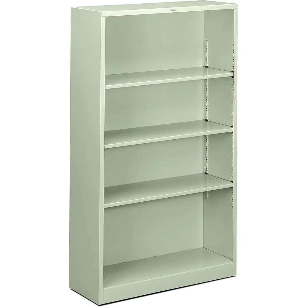 

4-Tier Light Gray Metal Bookshelf, 34.5W x 12.625D x 59H