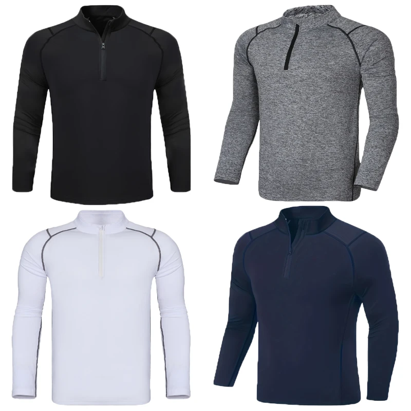 

2024 Running Gym Long Sleeve Men T-Shirt Pullover Spring Fall Sports Leisure Men T-shirt Fitness Tight Outdoor Tops Men Clothes