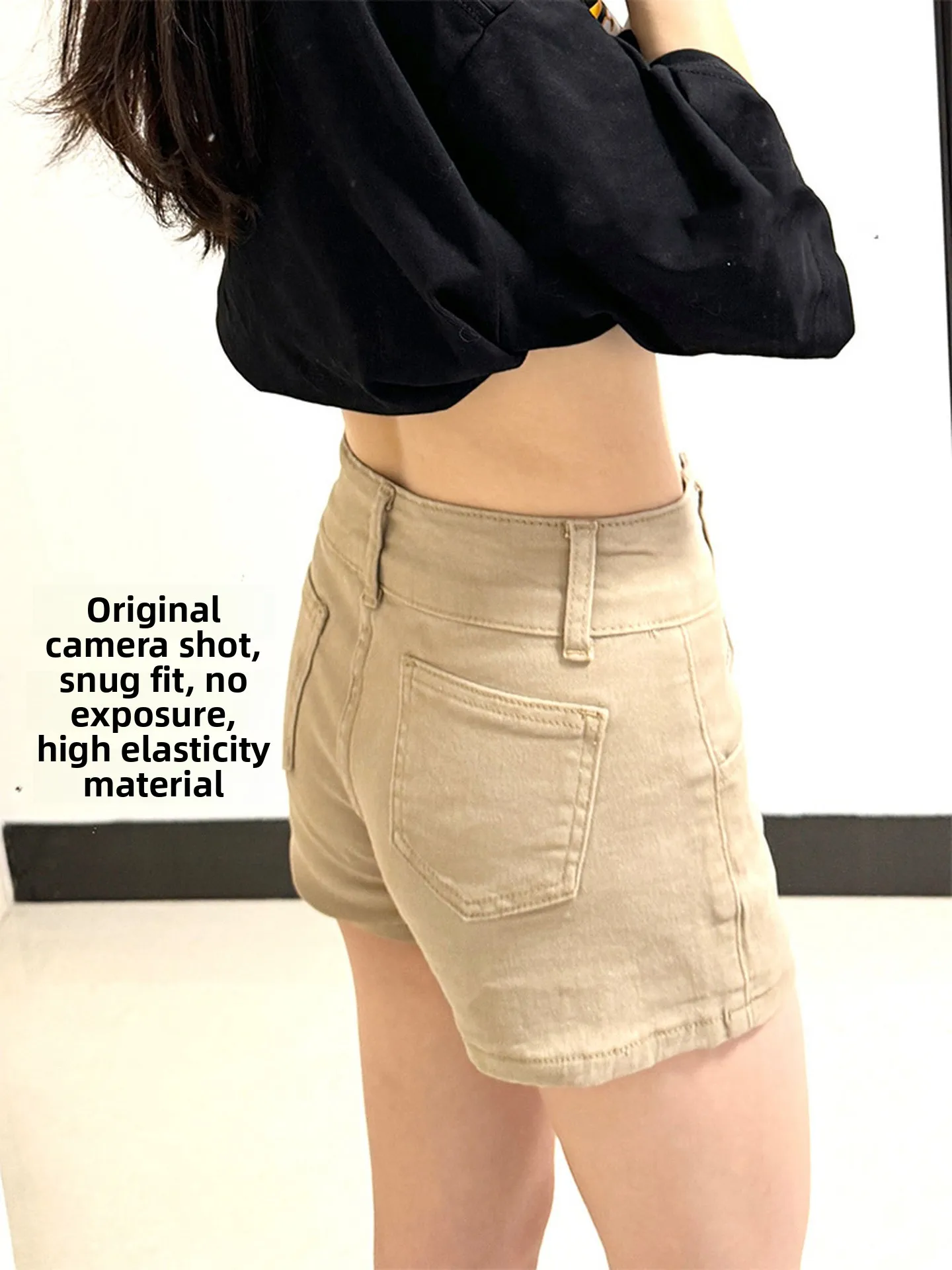 Cintura alta cáqui ort calças para mulheres na moda commuter sle emagrecimento quente menina outono inverno nova chegada rua sle jeans