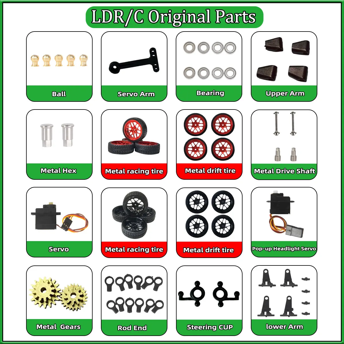 LDRC 1898 Upgrade Parts 1/18  RC Car LD1899 Original Accessories LD1804 Metal Upgrade Spare Drift Tire Arm For LD1801 LD1802