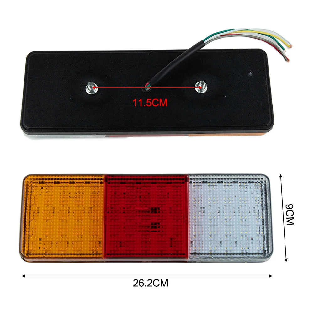 Rear 12V DC Rectangle Removable 75LED Super Bright Tail Light For Caravan Indicator Trailer Useful Accessories