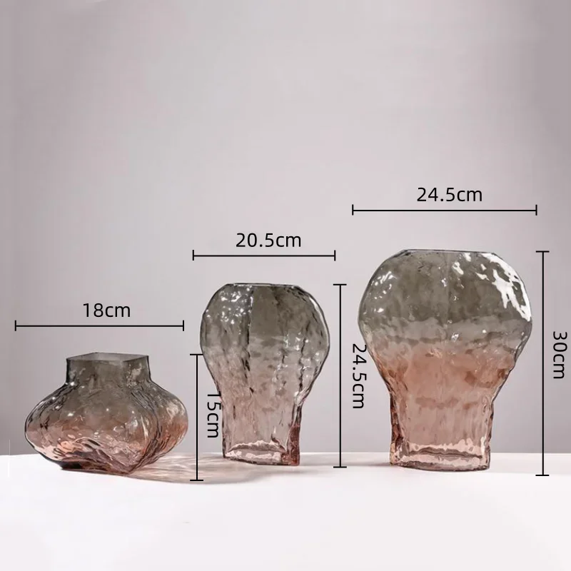 

U2 Glass Vase Golden Geometric Gradient Glass Bottle Hydroponics Terrarium Flower Vase Home Decoration Accessories