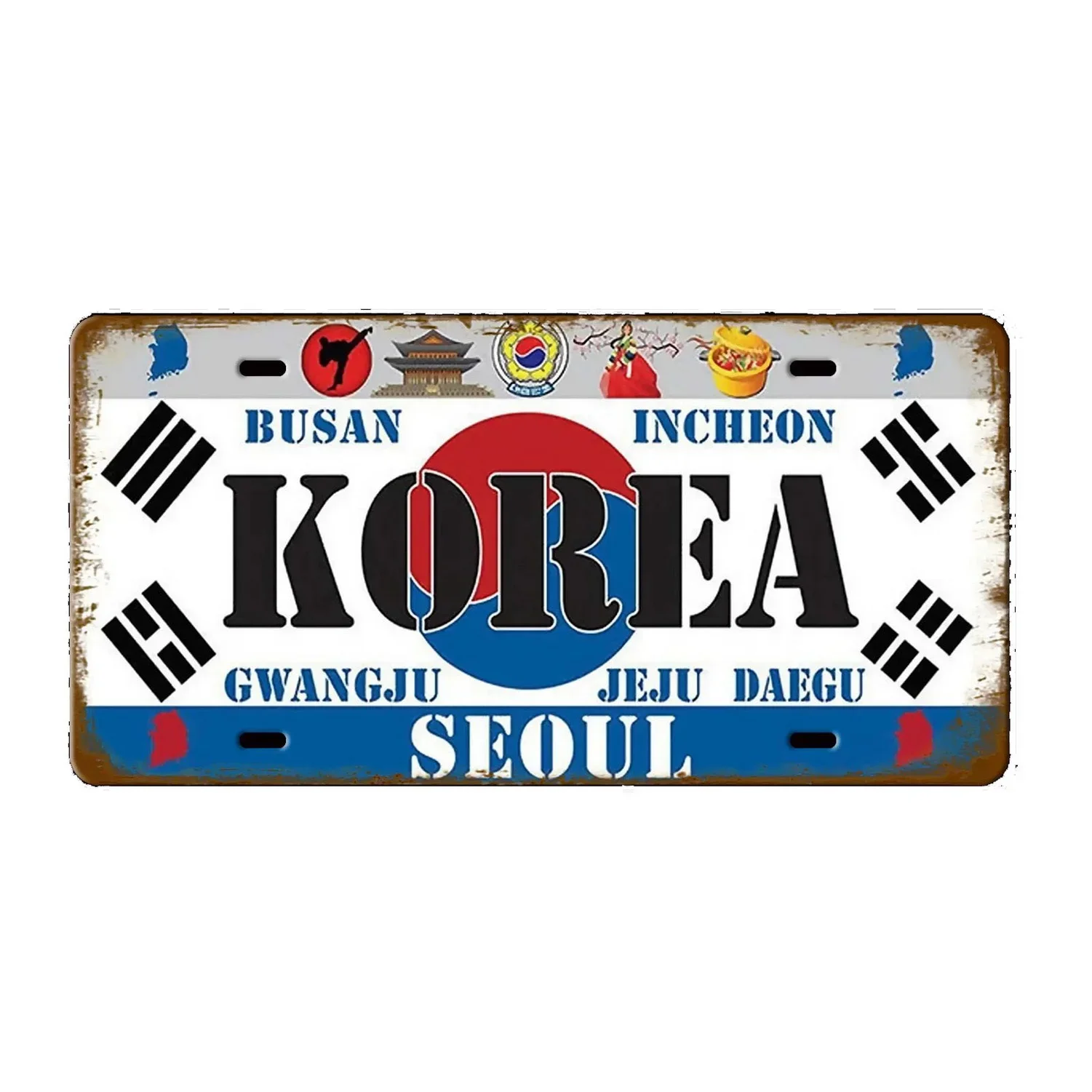 Italy License Plates Metal Tin Signs for Wall Art Decoration Vintage Tags Metal Automotive Signs For Cafe Bar Club Garage Pub
