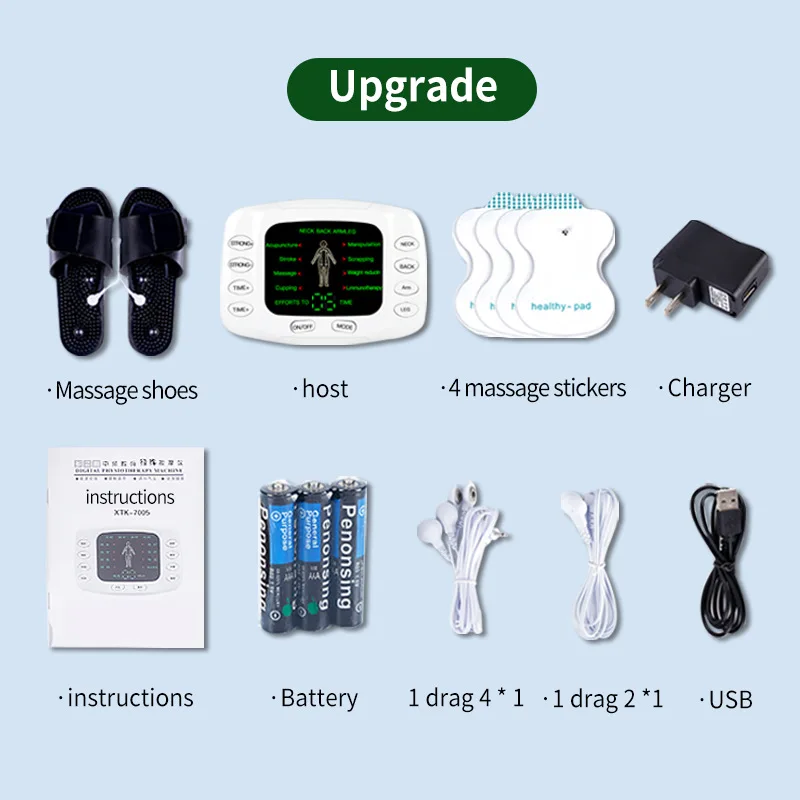 Color screen digital meridian massager dual output meridian therapy instrument multi-function electronic pulse massager view 3