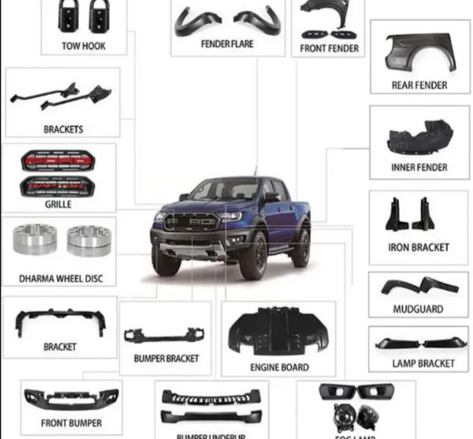 CZKOAUTO المصد الأمامي مجموعات الجسم رئيس مصباح لفورد رينجر 2012-2018 T6 T7 T8 ترقية إلى 2019 رابتور