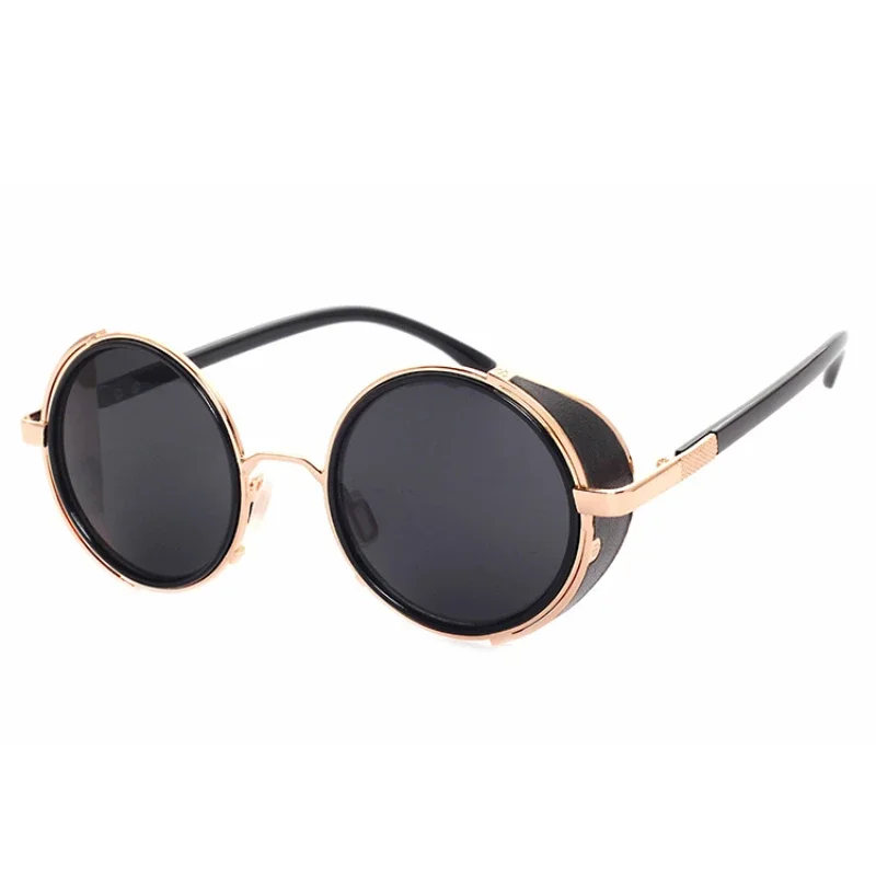 Retro Round Fashionable Steampunk Sunglasses Women Small Frame Metal Prince Mirror Hip-hop Cycling Windproof Men Sun Glasses