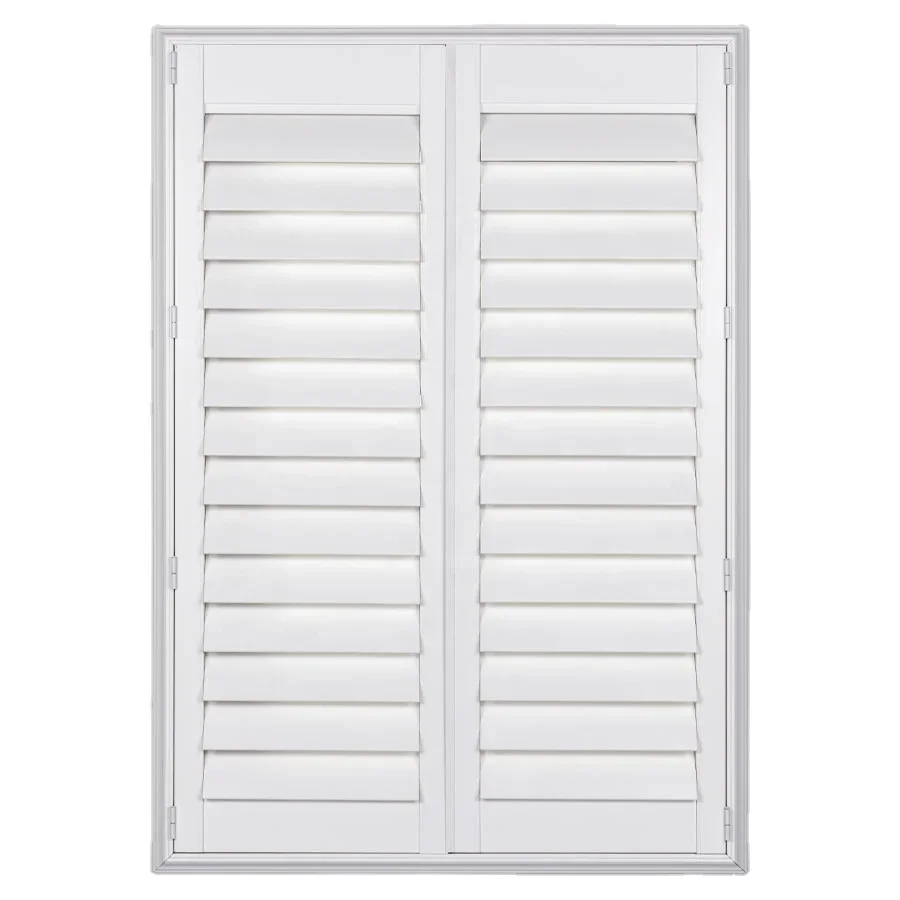 Factory Wholesale Plantation Shutter Jalousie Window Shutters PVC Faux Wood With Aluminum Reinforced Blinds, Shades & Shutters