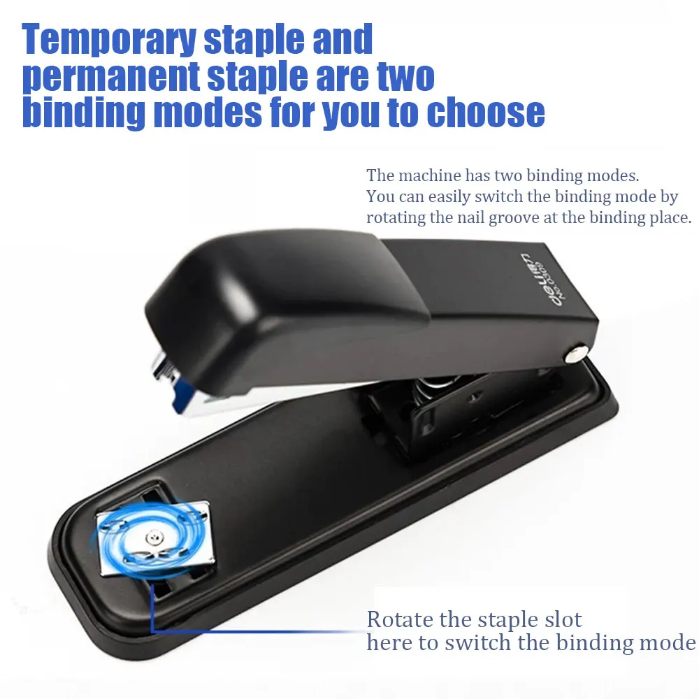 Office stapler can bind 20 pages, for document binding, portable and rotatable stapler, with 5 boxes of staples