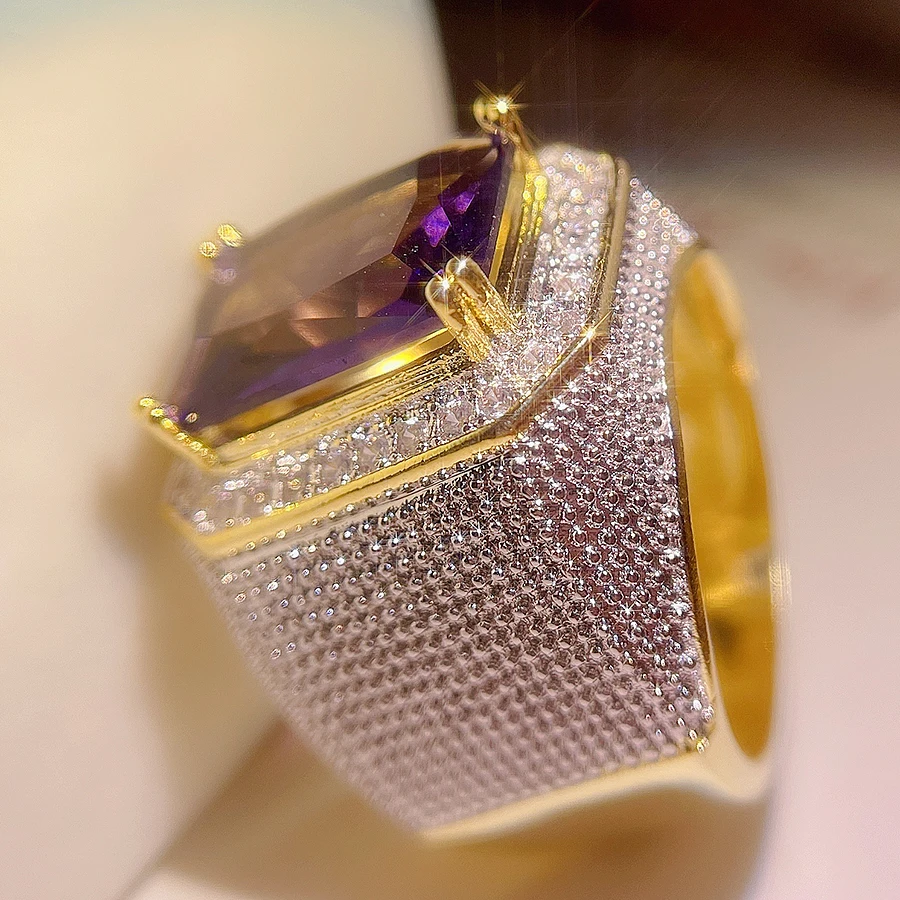 Domineering   S925 8 Color Ring for Women Man Set Halo Engagement Round Wedding Christmas Gift Party Jewelry Drop Shipping
