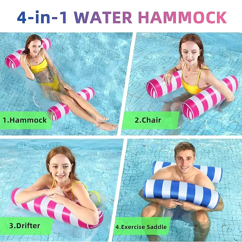 Foldable Water Inflatable Hammock Sofa Floating Bed Summer Backrest Pool Lounge Chair with Drainage for Swimming Pool Party view 6
