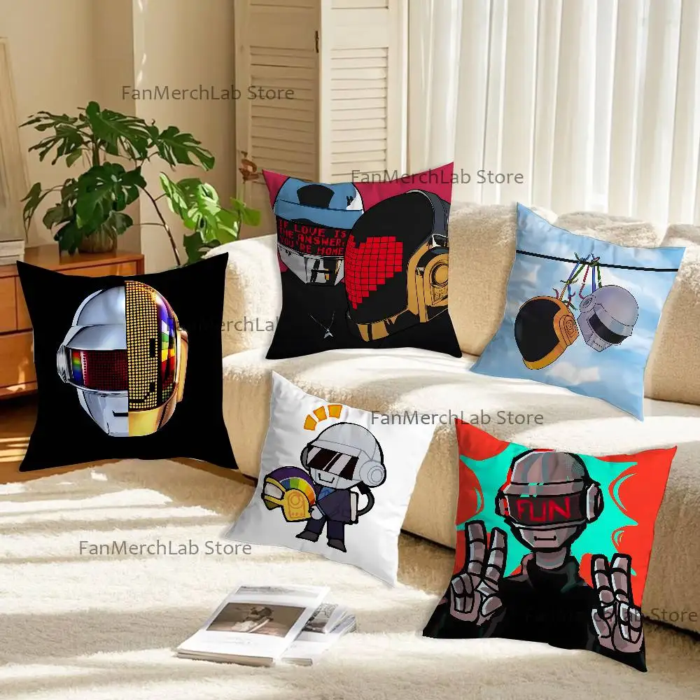 

Band D-Daft P-Punk Pillow Covers Cartoon Sofa Decorative Home Double-sided Printing Short Plush Cute Cushion Cover