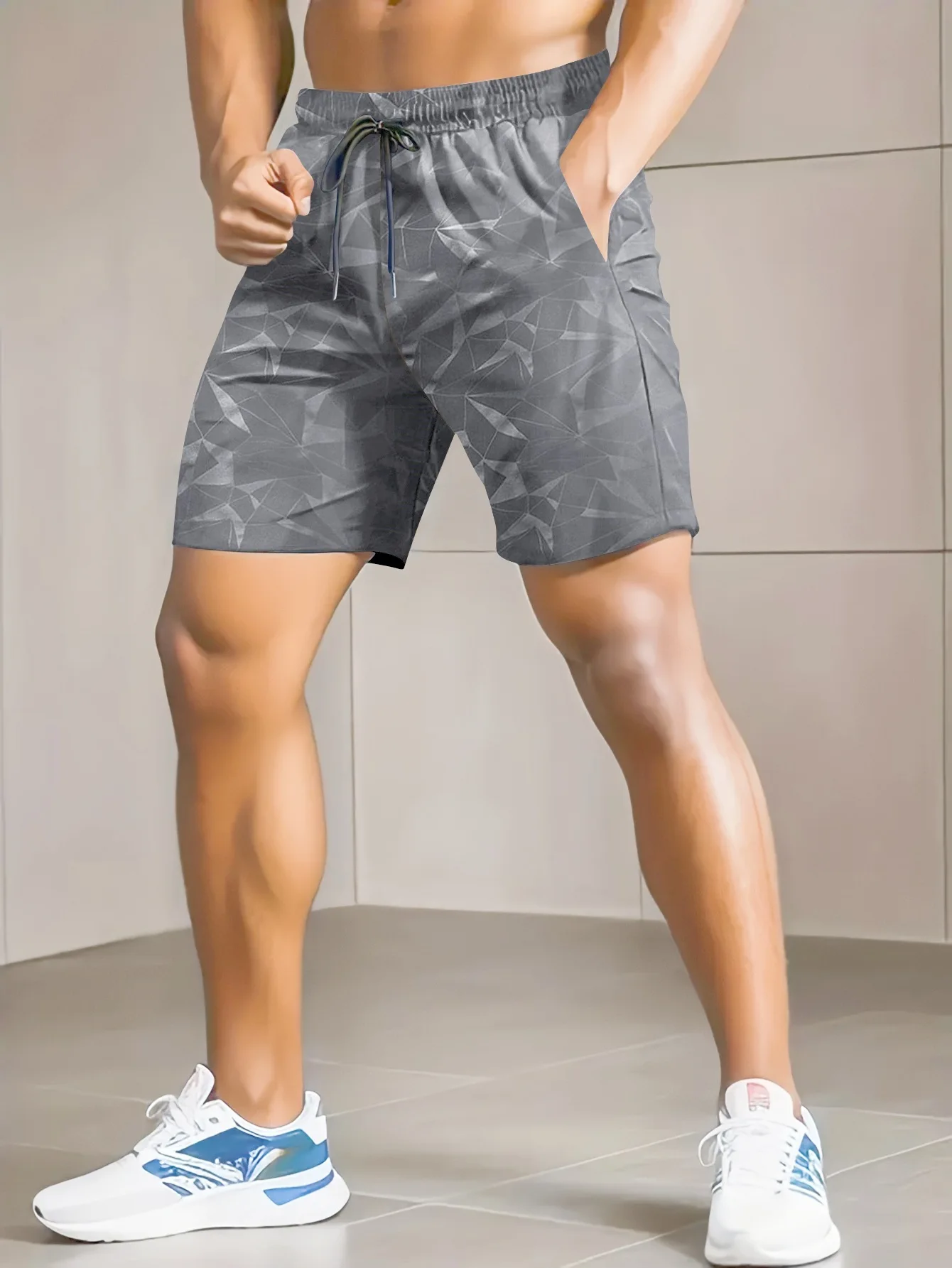 

Sporty Casual Shorts With Printed Patterns, Breathable And Loose Five-inch Pants, Quick-drying Shorts, And A Sense Of Layering