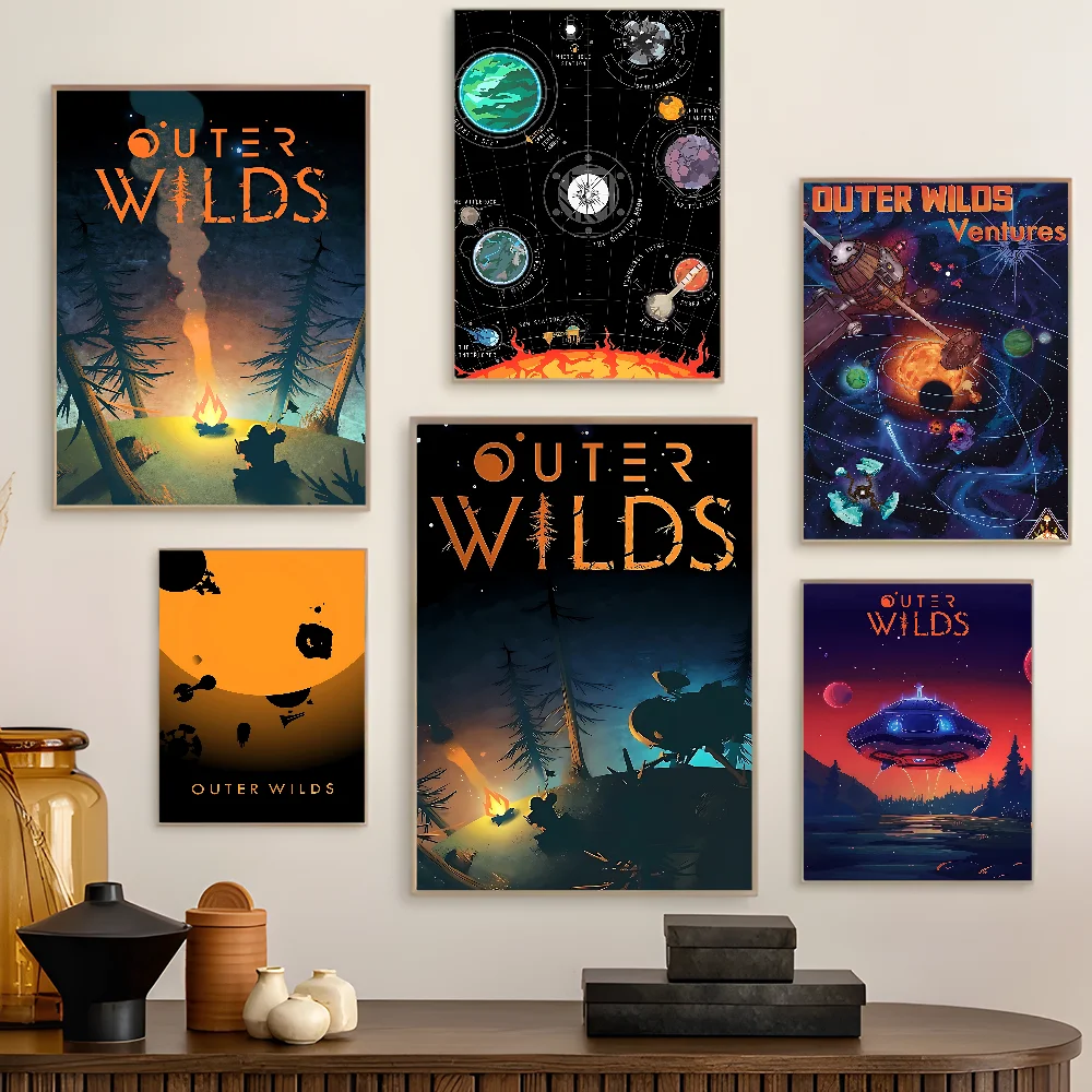 Outer Wilds Anime Posters Sticky Waterproof Paper Sticker Coffee House Bar Kawaii Room Decor